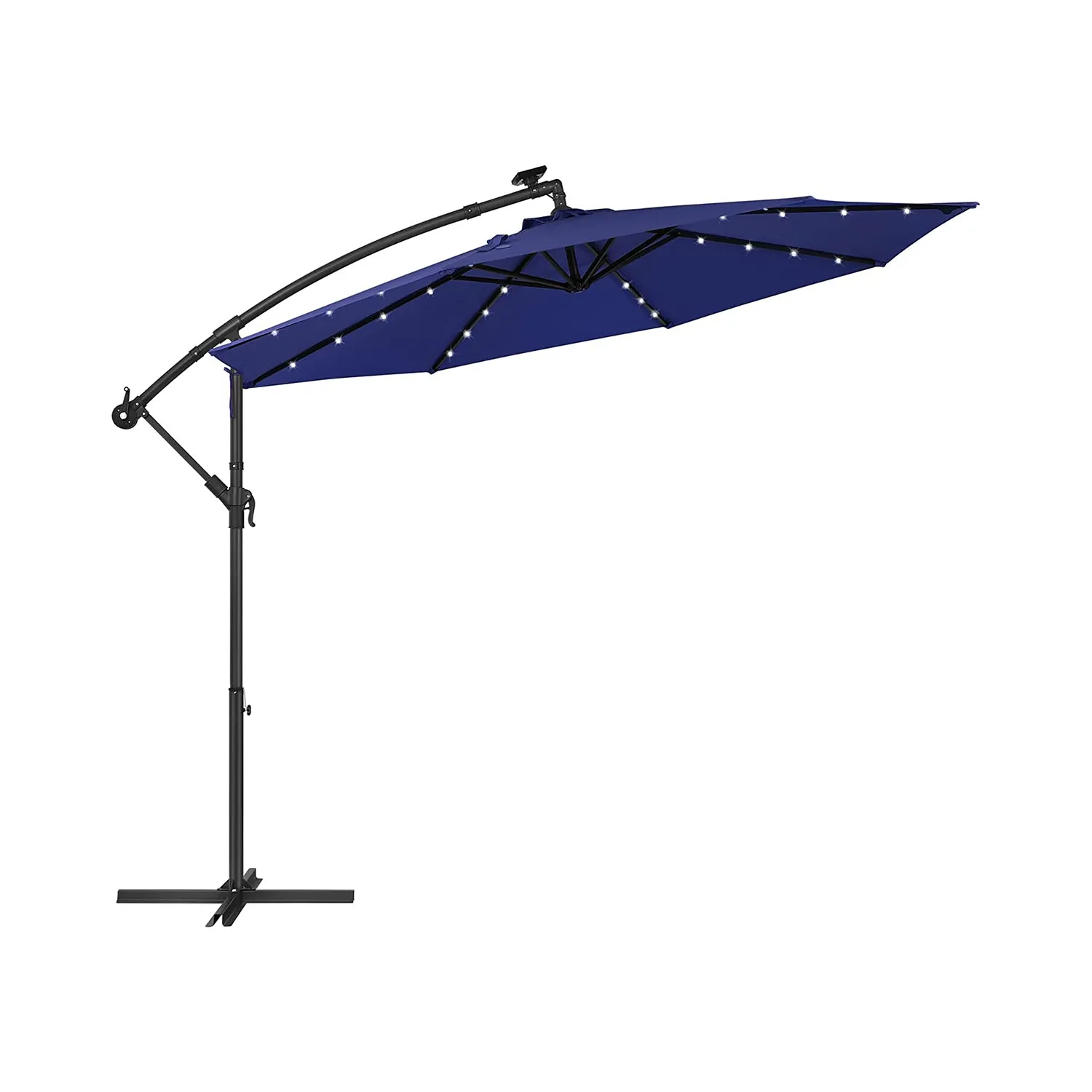 10 ft Cantilever Patio Umbrella with Solar-Powered LED Lights
