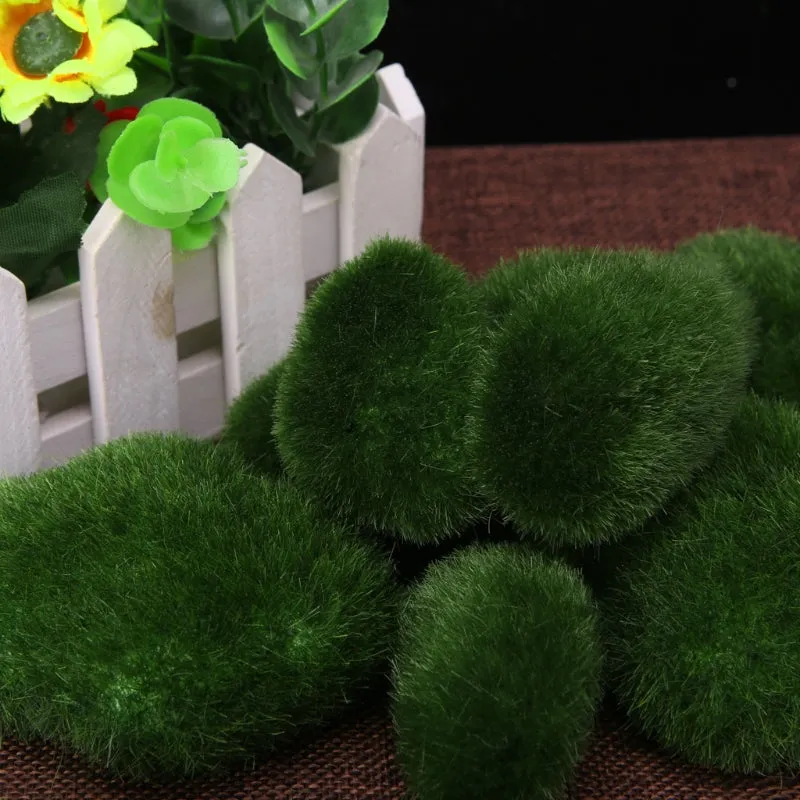 10 Pcs Green Artificial Moss Stones