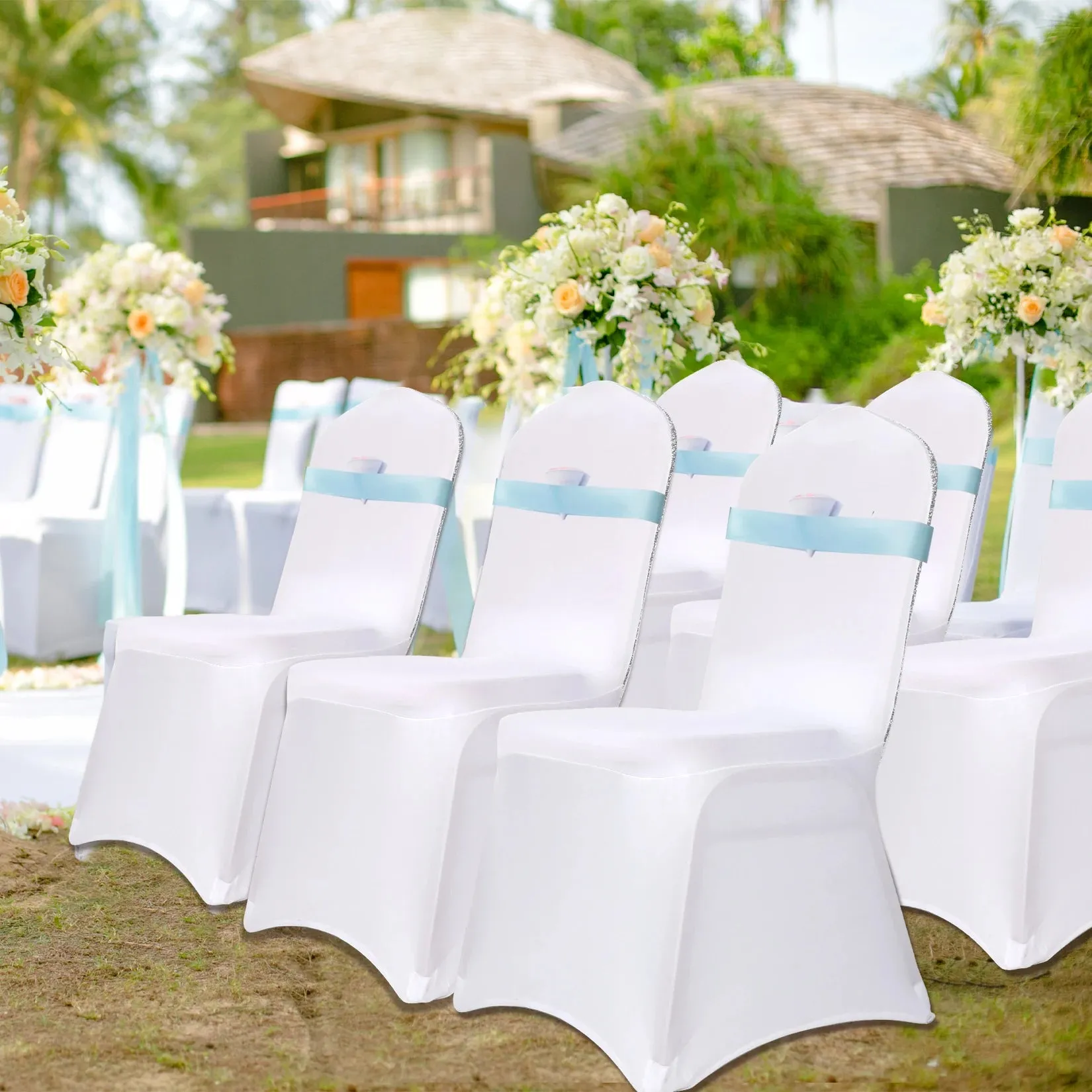 100 Piece Polyester Folding Chair Covers 10 / 50 / For Weddings Banquets