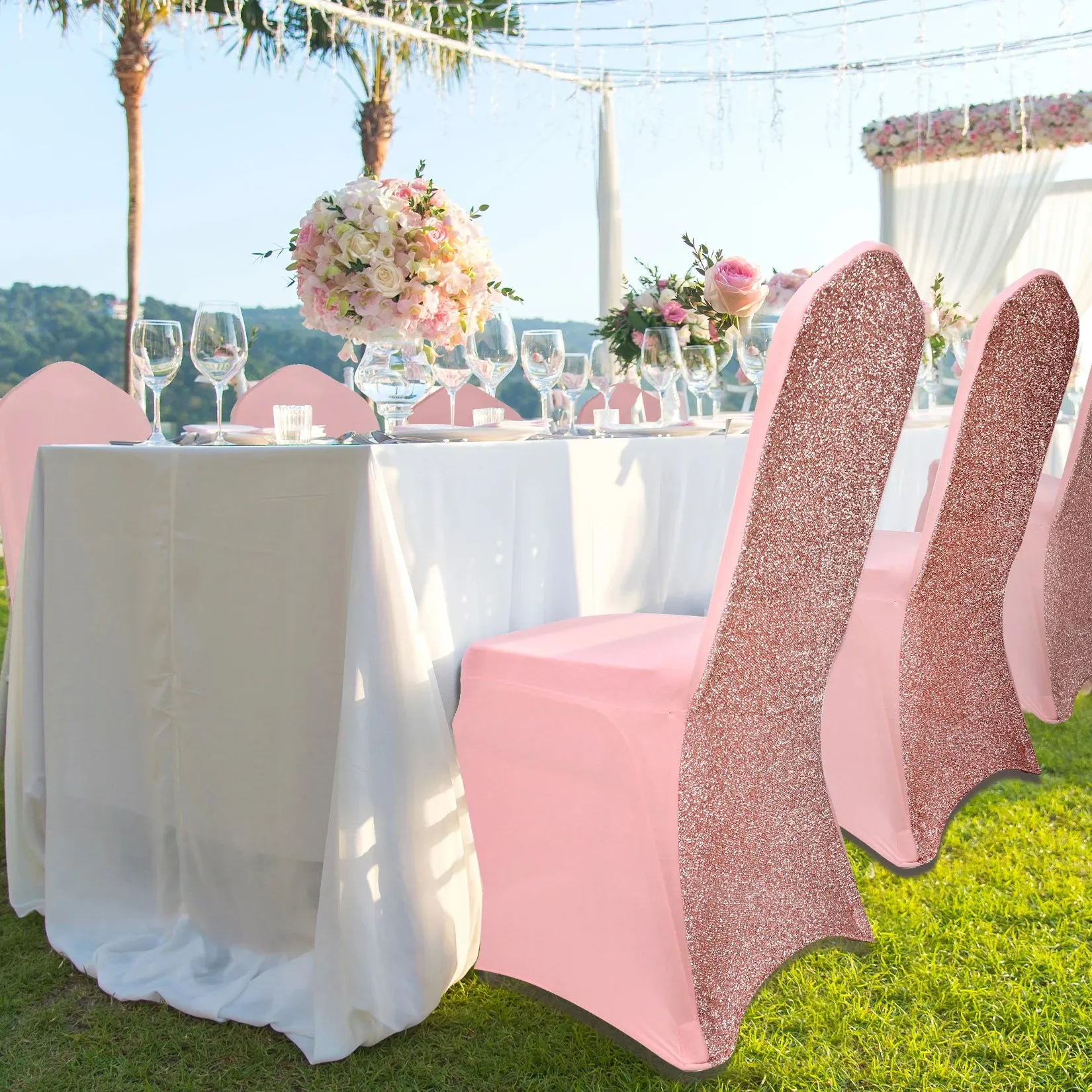 100 Piece Polyester Folding Chair Covers 10 / 50 / For Weddings Banquets