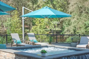 13F Octagonal Aurora Premium Fiberglass Cantilever Umbrella by Frankford