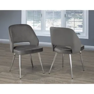 2, 4 or 6 Grey Rich Fabric Dining Chairs- Model #1205B