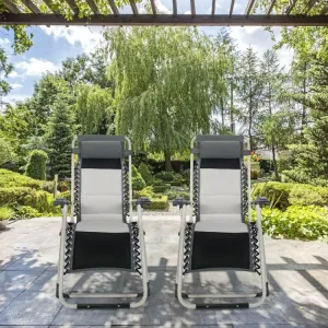 2 Padded Adjustable Zero Gravity Reclining Chairs
