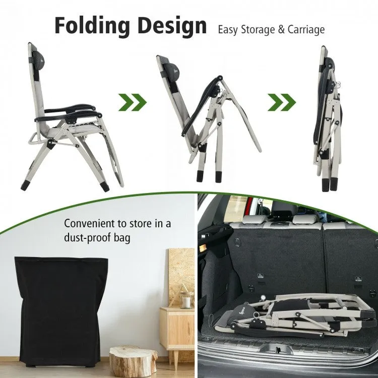 2 Padded Adjustable Zero Gravity Reclining Chairs