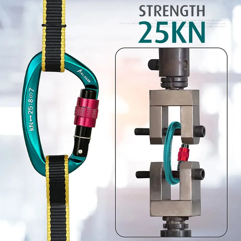 25Kn D Shape Carabiner For Climbing & Rappelling