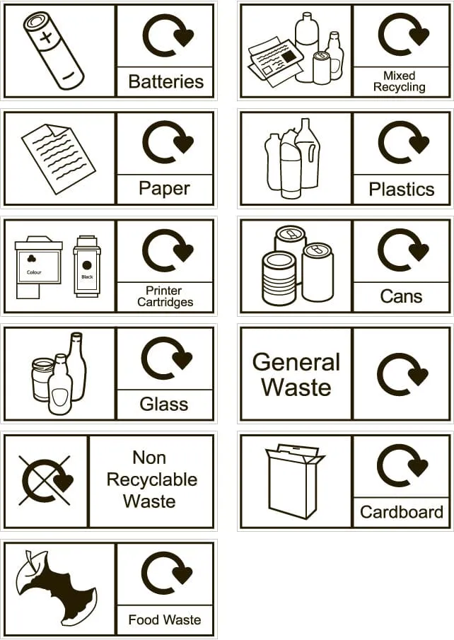 50 Litre Recycling Bin with Colour Coded Lids