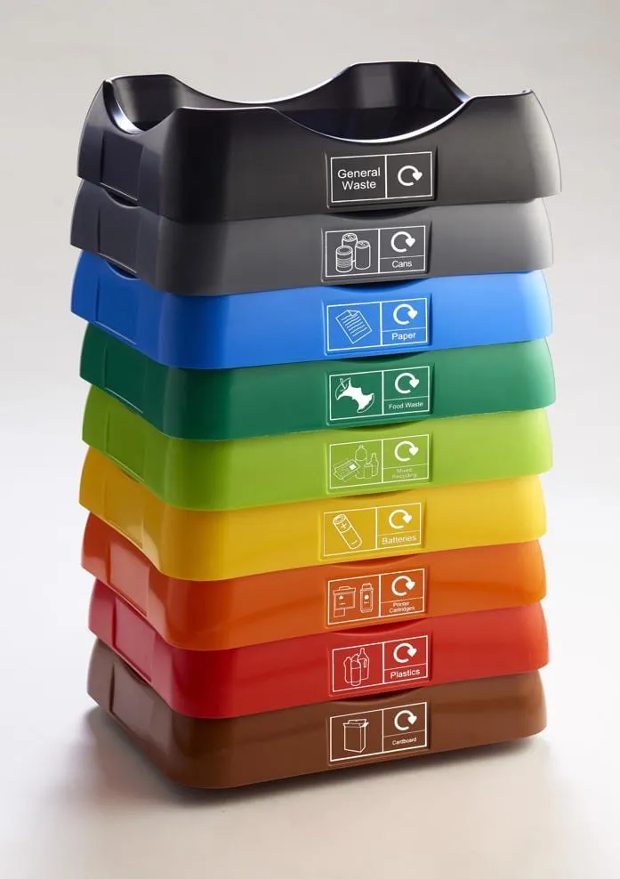 50 Litre Recycling Bin with Colour Coded Lids