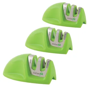51422 | Edge Grip 2-Stage Knife Sharpener | Green – 3 Pack | Coarse & Fine Sharpener | Compact for Easy Storage | Stable Non-Slip Base | Soft Grip Rubber Handle | Straight & Serrated Knives Green-3Pack