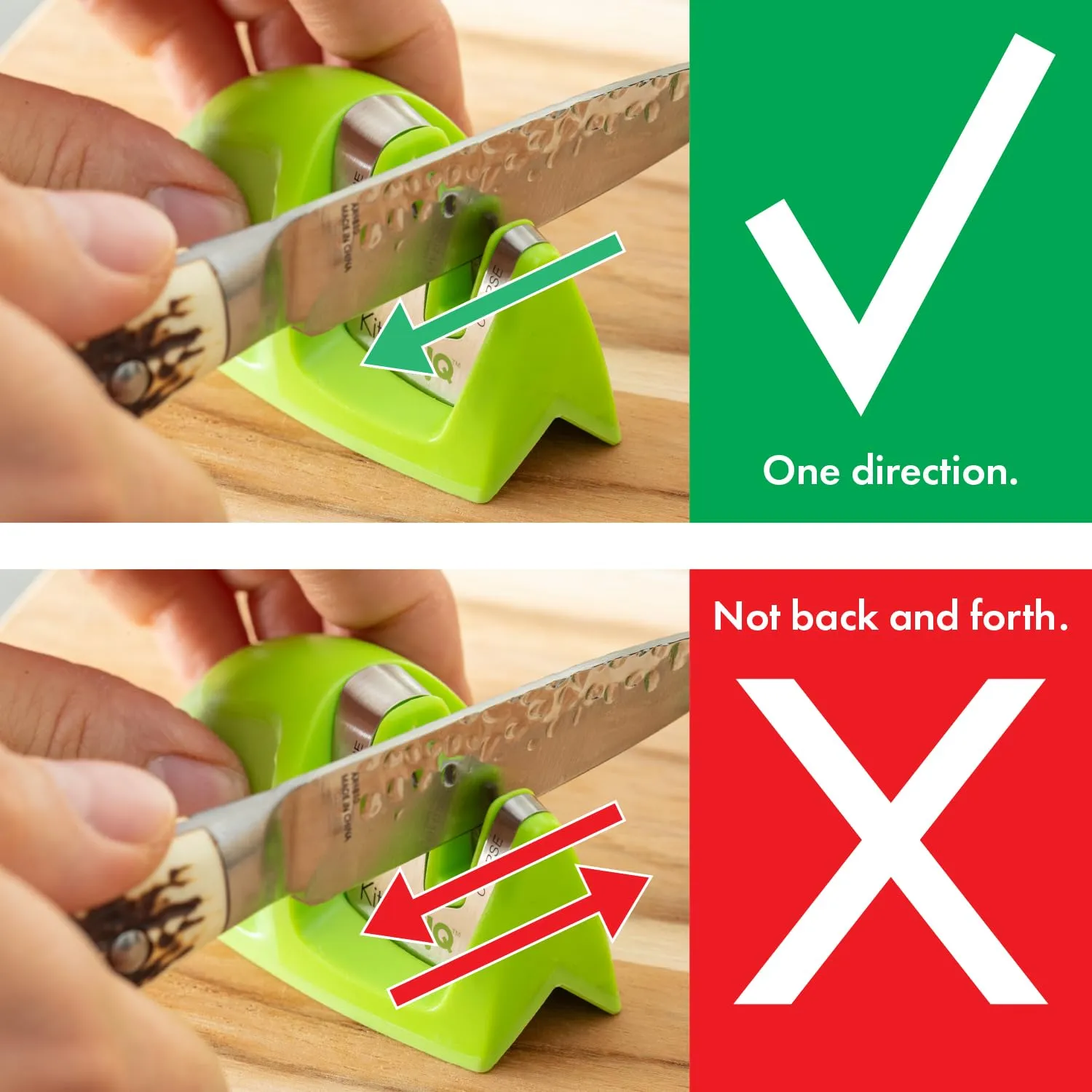 51422 | Edge Grip 2-Stage Knife Sharpener | Green – 3 Pack | Coarse & Fine Sharpener | Compact for Easy Storage | Stable Non-Slip Base | Soft Grip Rubber Handle | Straight & Serrated Knives Green-3Pack
