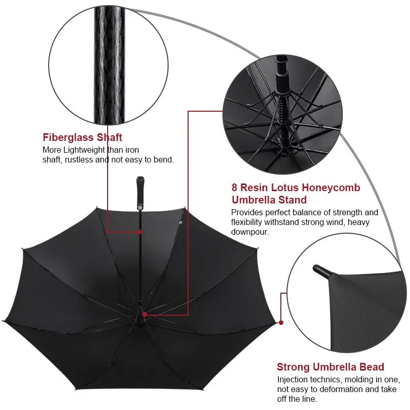 55 inch145cm Automatic Large Top Umbrella Men Business Rain Windproof Golf Umbrella UV Sun Umbrella Advanced Umbrella