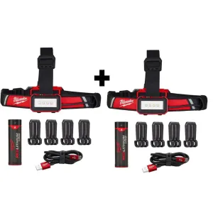 600 Lumens LED REDLITHIUM USB  Hard Hat Headlamp (2-Pack)