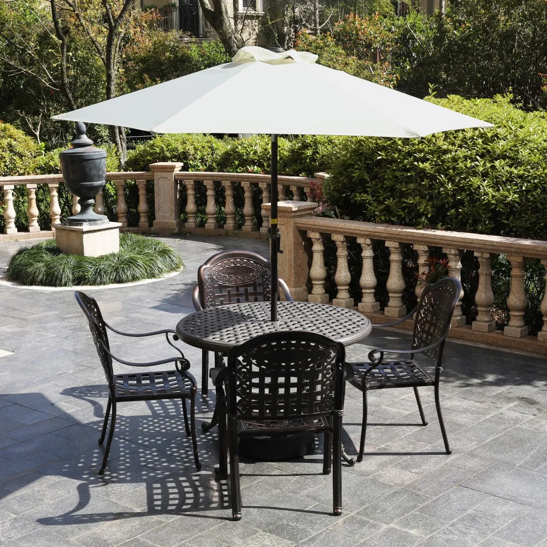 7.5ft Patio Umbrella with Push Button Tilt & Crank - Beige, UV Protection, Rust-Resistant