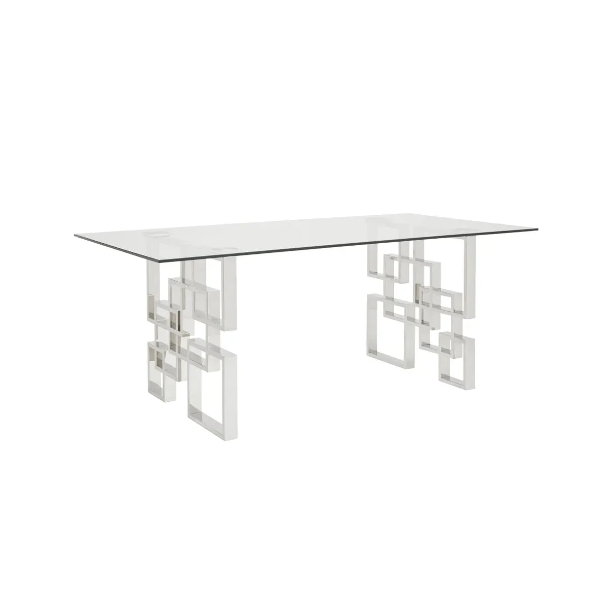 79" Polished Silver Rectangle Dining Table- Model Laguna