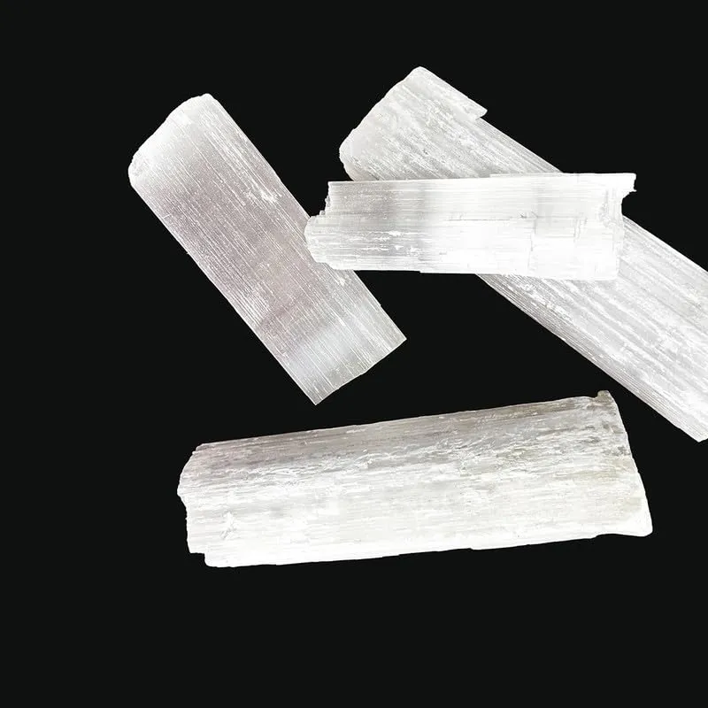 9Dzine Selenite Crystal Raw Stone Original Selenite Raw Gemstone 200 Gm Crystal Selenite Rough Raw Stone Material for Reiki Vastu Meditation Crystal at Home Décor