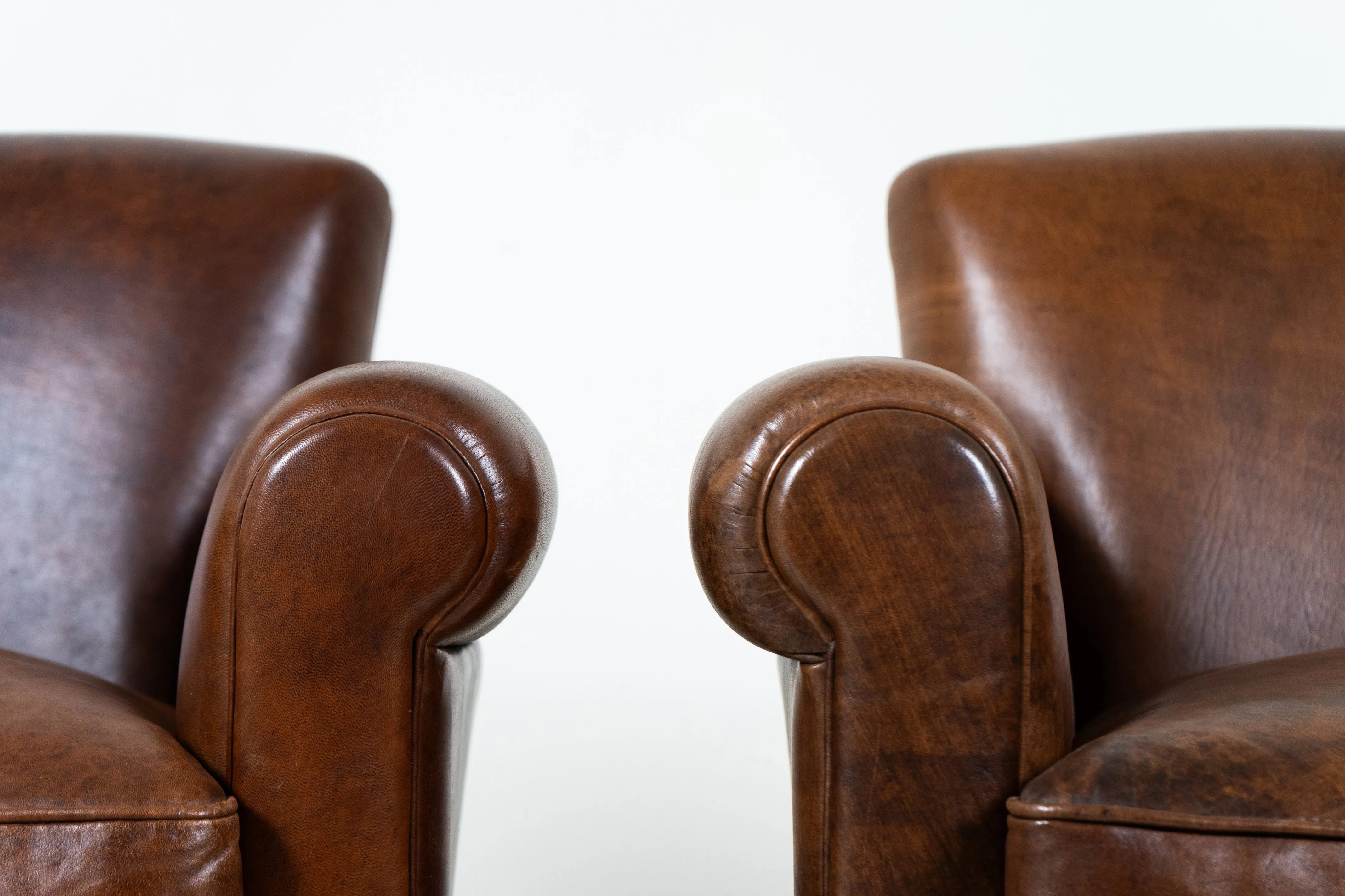 A Pair of Lamb Leather Chairs, France, Newly Made