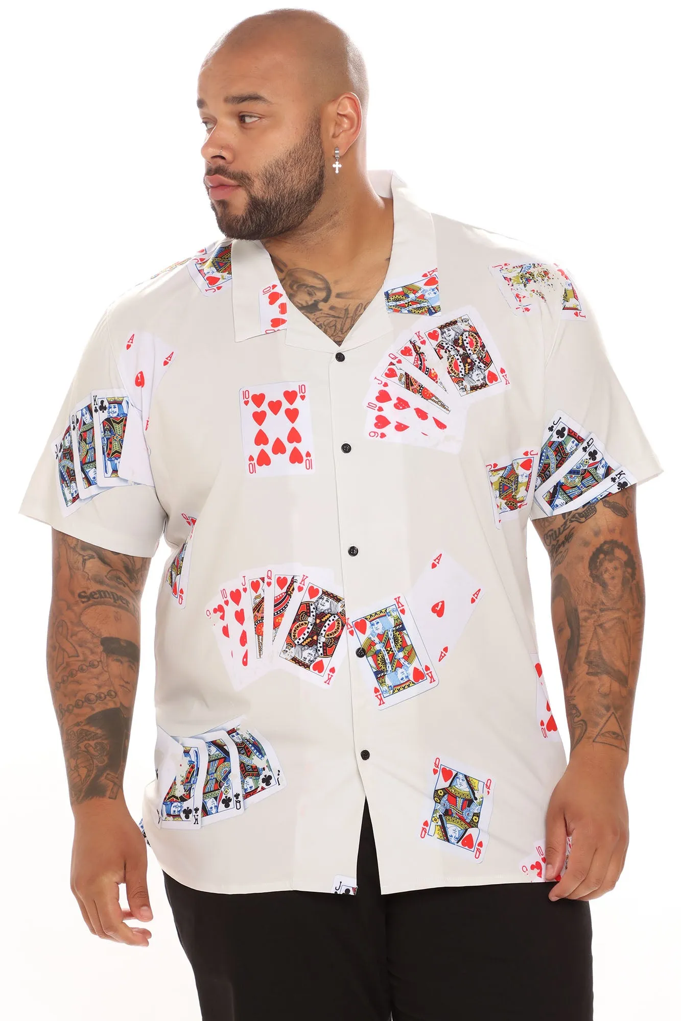 Aces Of Spades Short Sleeve Woven Top - Sand