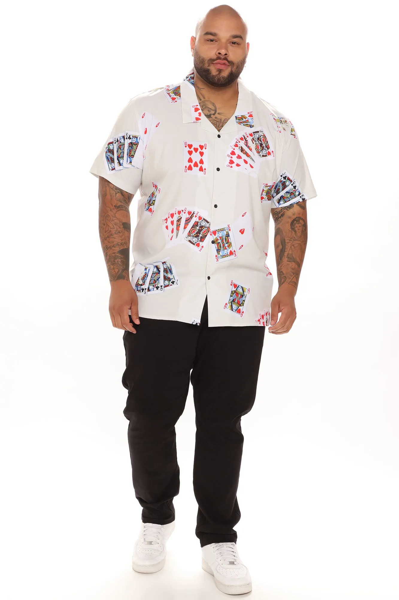 Aces Of Spades Short Sleeve Woven Top - Sand