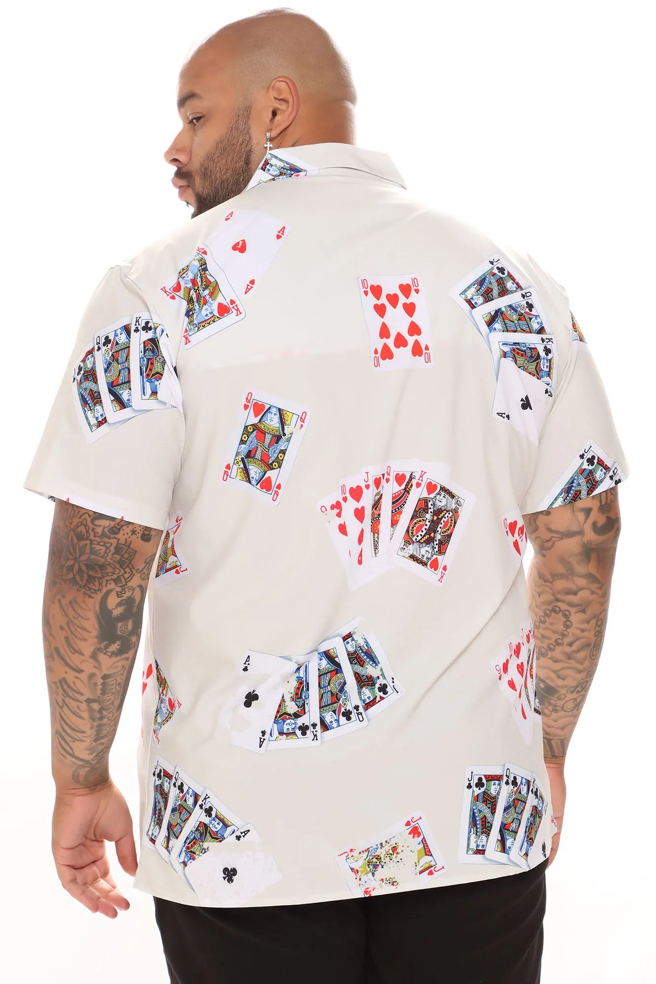 Aces Of Spades Short Sleeve Woven Top - Sand