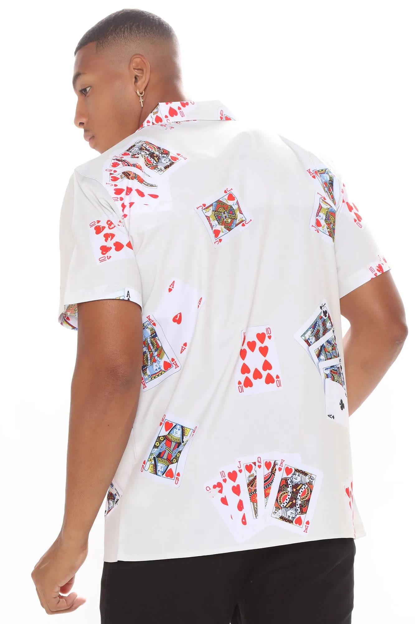 Aces Of Spades Short Sleeve Woven Top - Sand