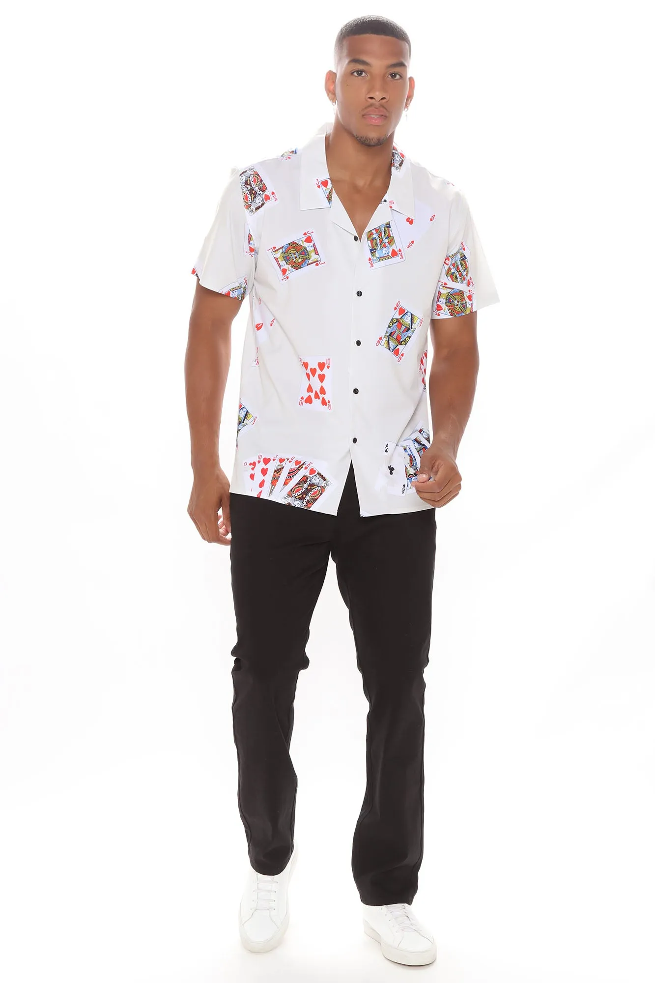 Aces Of Spades Short Sleeve Woven Top - Sand