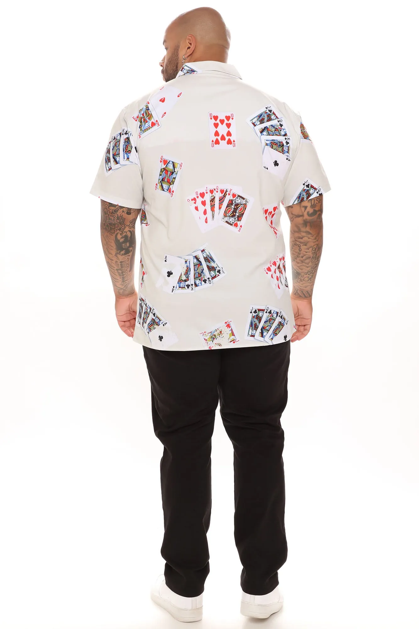Aces Of Spades Short Sleeve Woven Top - Sand