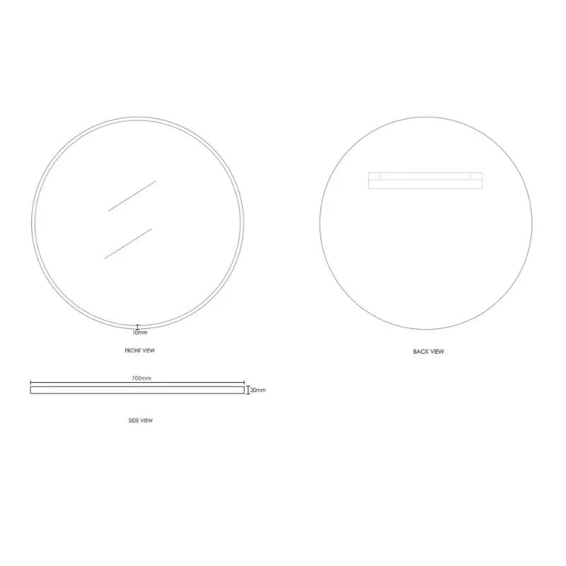 Alize Black Round Mirror