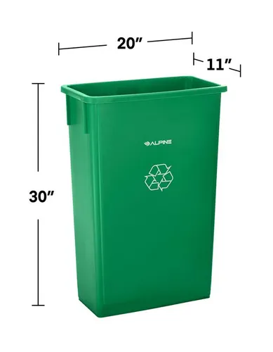 Alpine Industries ALP477-GRN Recycling Receptacle / Container