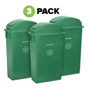 Alpine Industries ALP4778-1-GRN-3PK Recycling Receptacle / Container