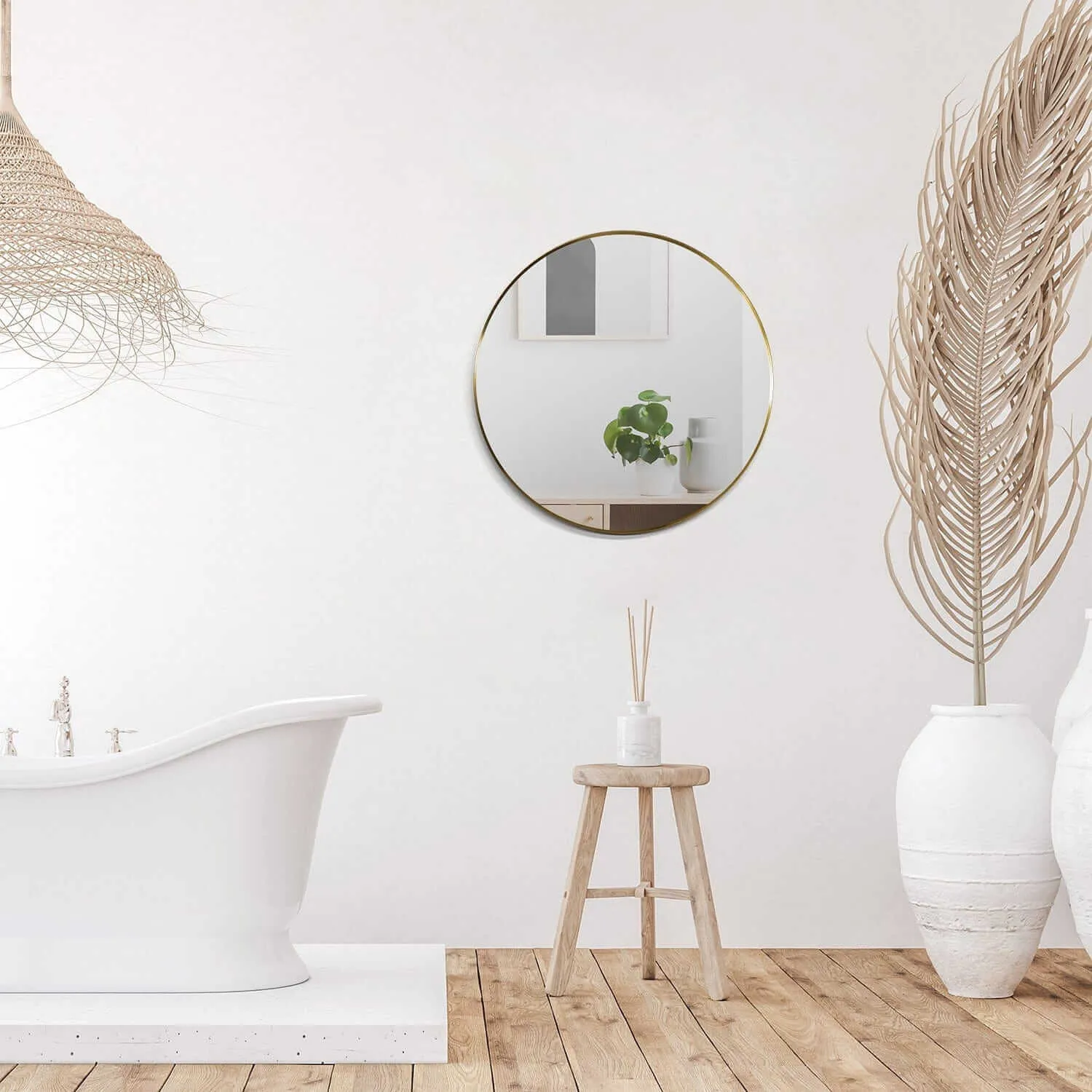 Altair Liceo 30" Round Bathroom Vanity Aluminum Framed Wall Mirror
