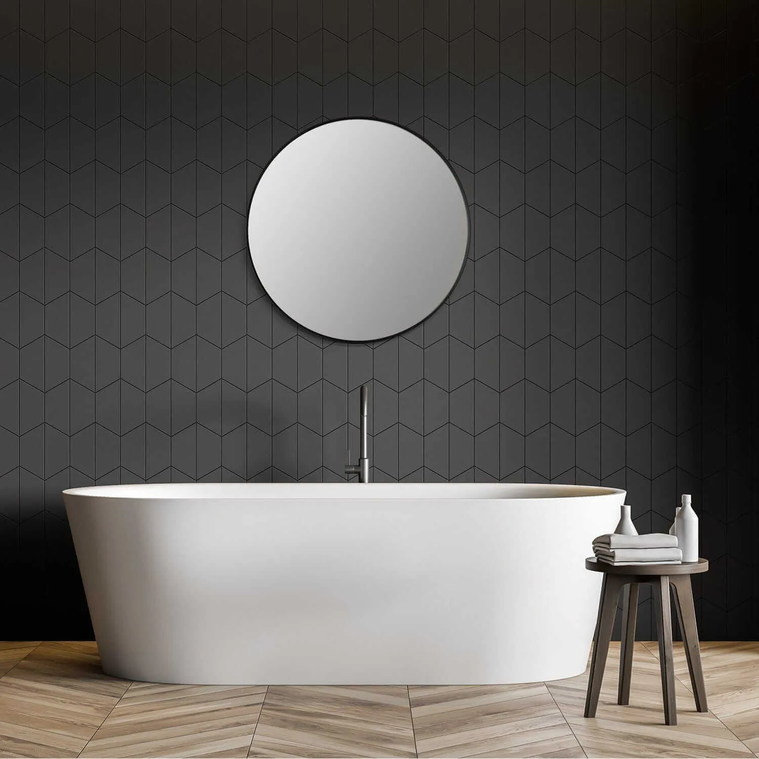 Altair Liceo 30" Round Bathroom Vanity Aluminum Framed Wall Mirror