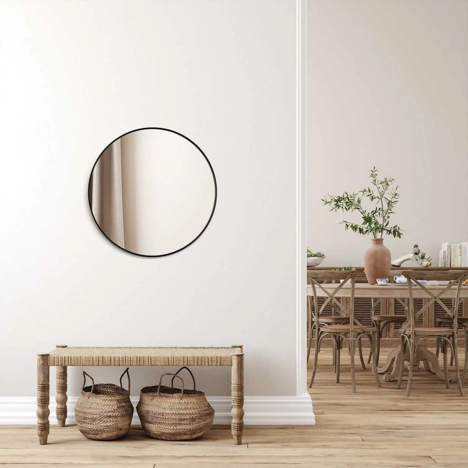 Altair Liceo 30" Round Bathroom Vanity Aluminum Framed Wall Mirror