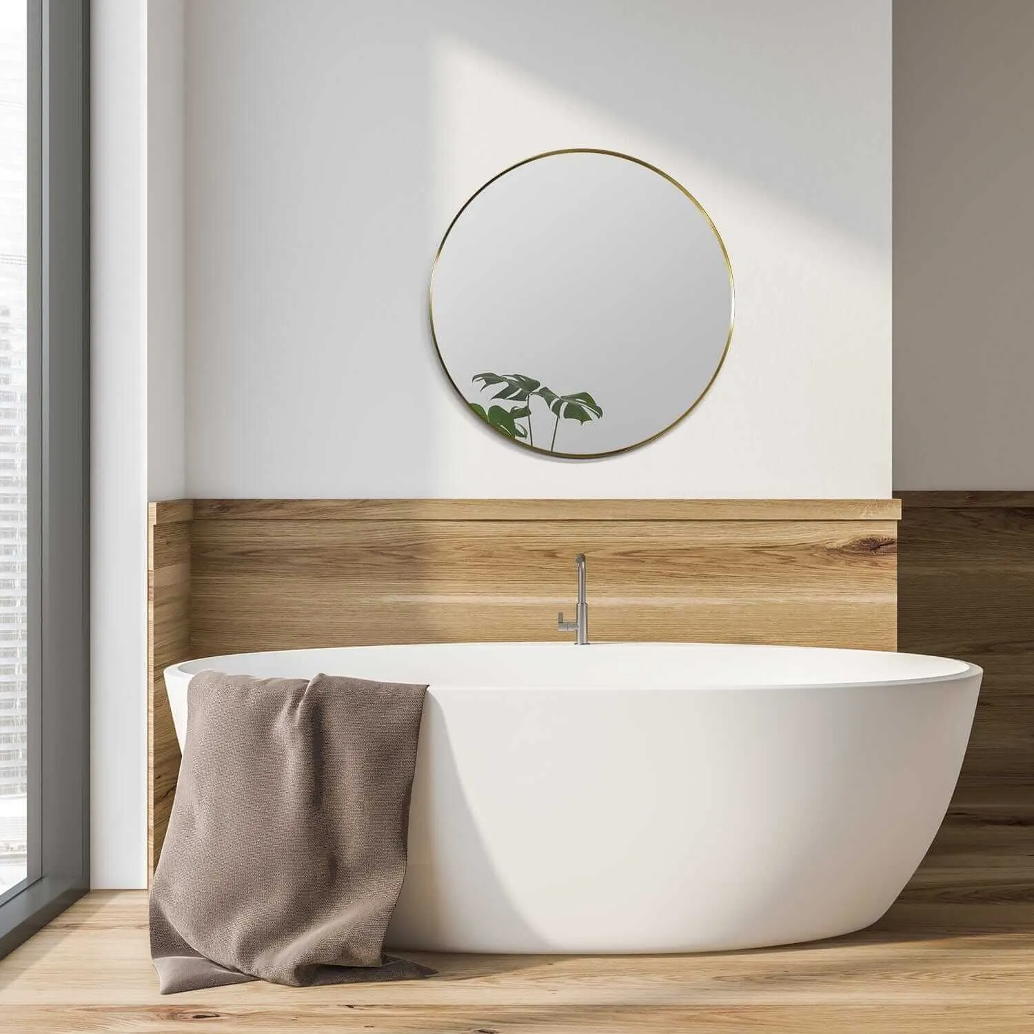 Altair Liceo 30" Round Bathroom Vanity Aluminum Framed Wall Mirror