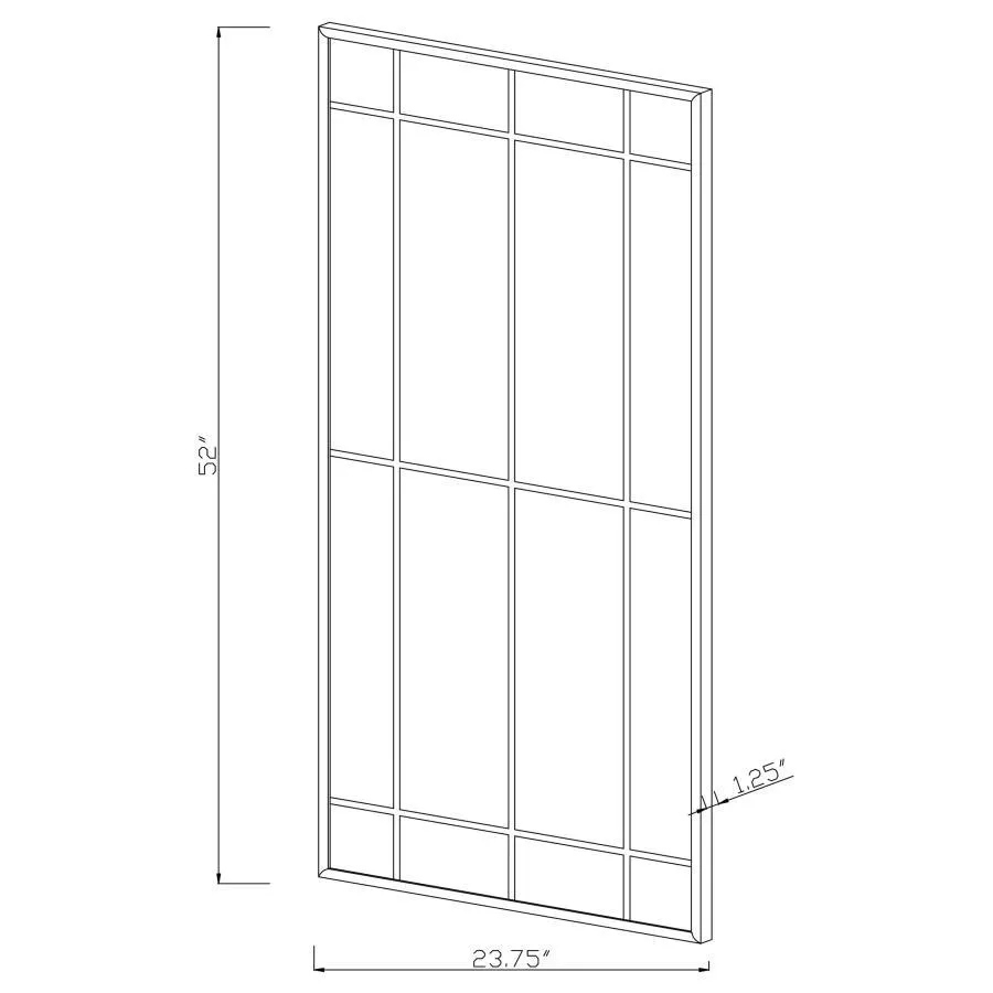 Annetta - Window Pane Floor Or Wall Mirror - Black