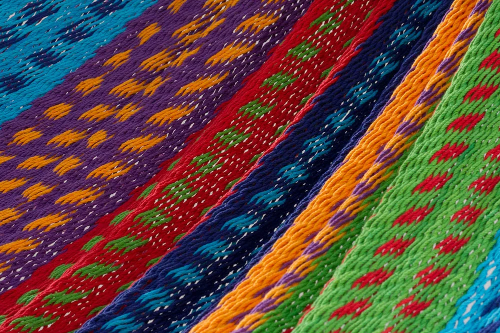 Authentic Mexican Deluxe Outdoor Undercover Cotton Hammock in Colorina