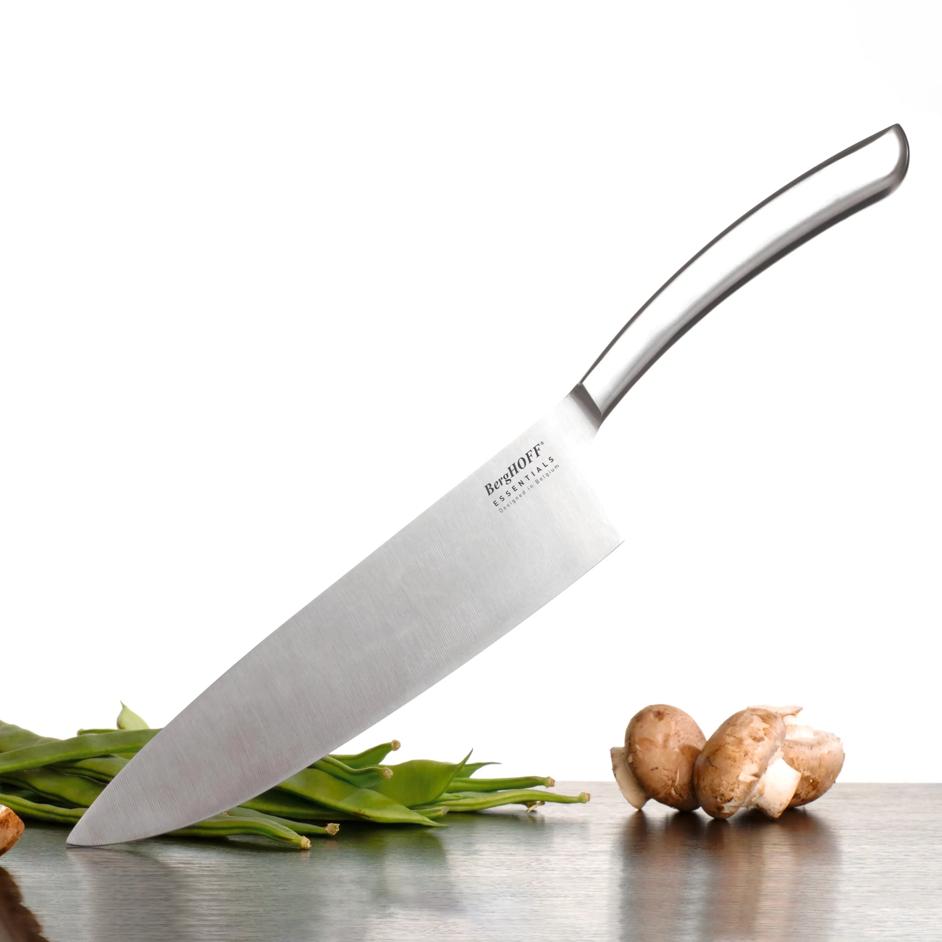 BergHOFF Concavo 9Pc Cutlery Set, Wood Block, Sharpener, Hand-sharp Blade