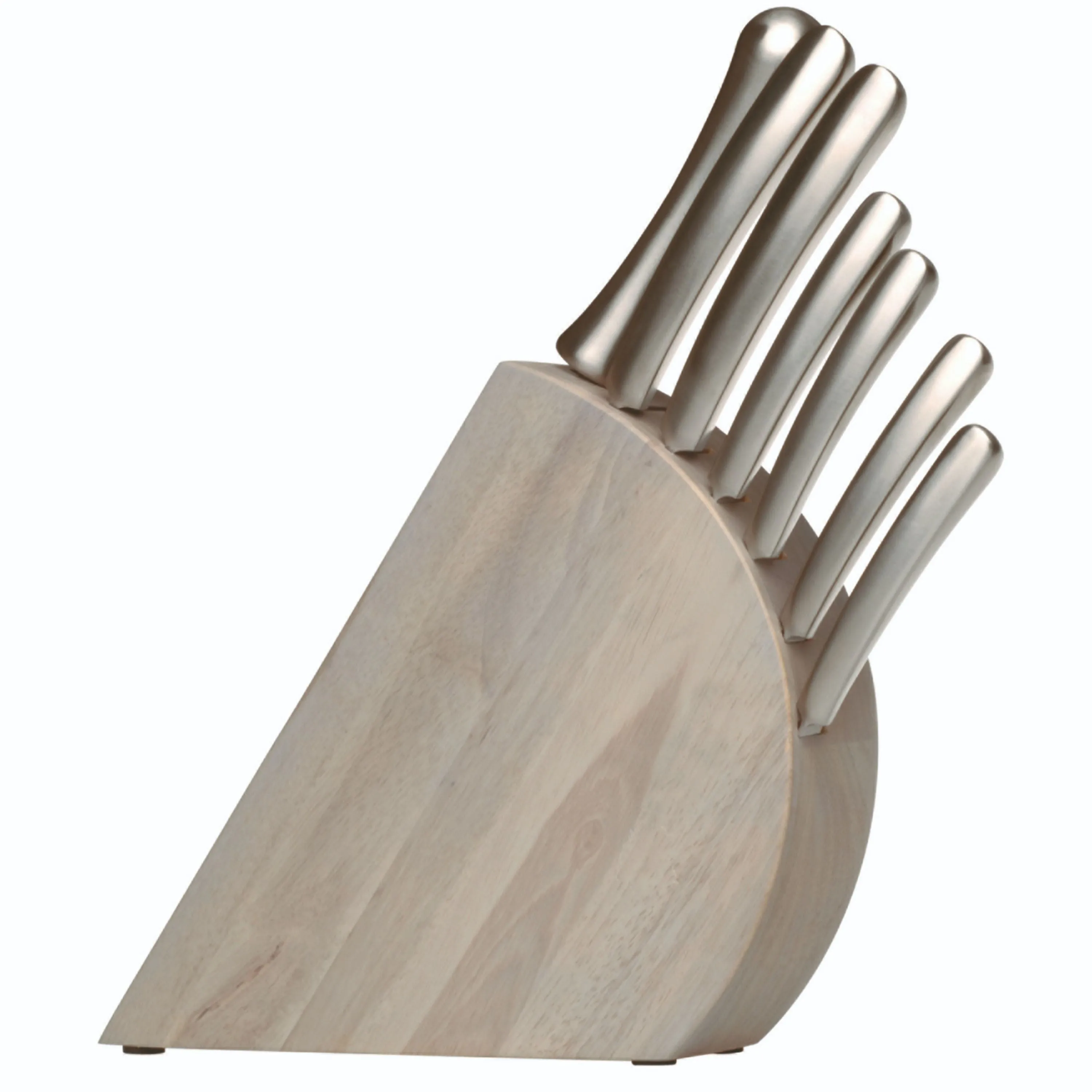 BergHOFF Concavo 9Pc Cutlery Set, Wood Block, Sharpener, Hand-sharp Blade