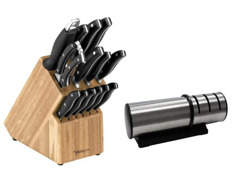 BergHOFF Essentials 15Pc Cutlery Set and Block Set with Sharpener