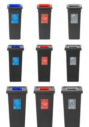 Black Freestanding Recycling Bin - Available in 3 Sizes