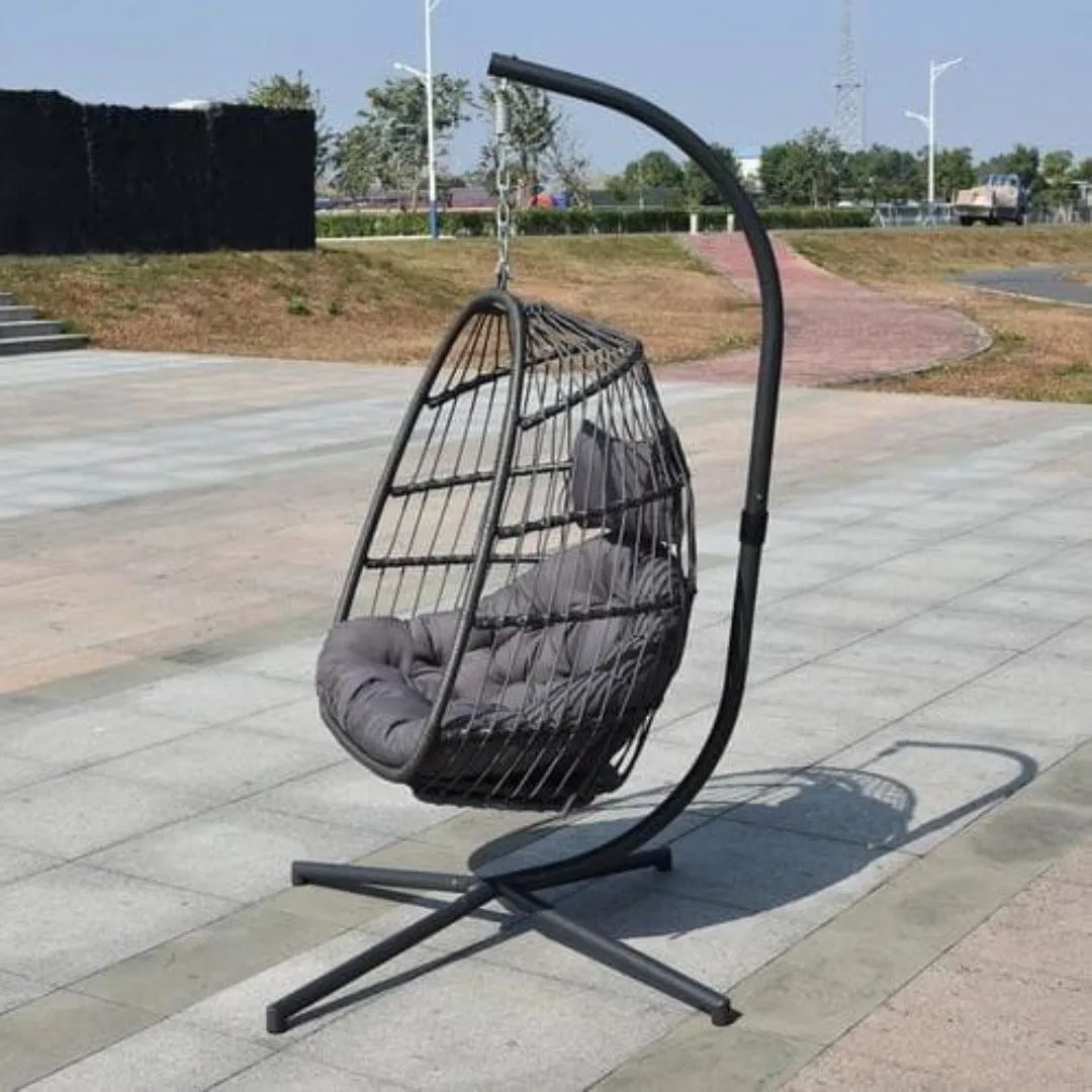 Bliss Hammocks Collapsible Hanging Egg Chair with Stand