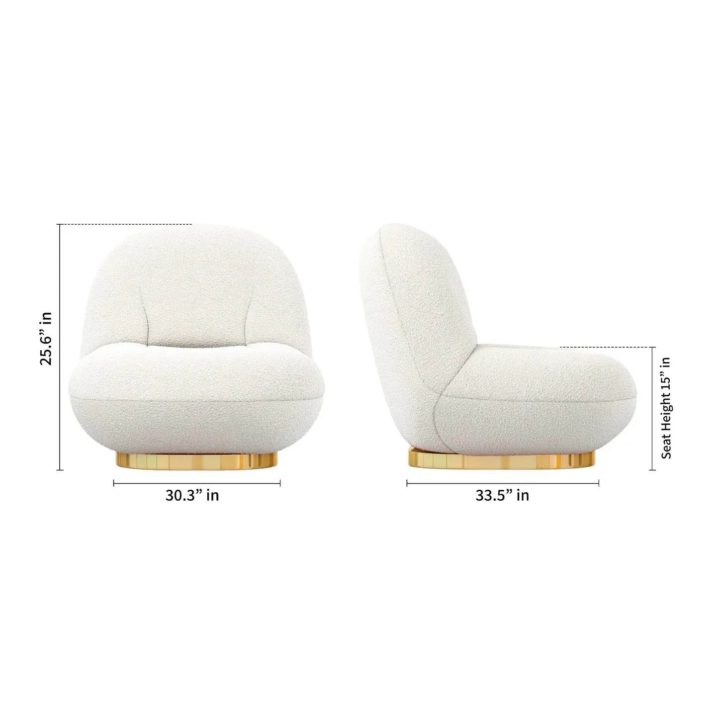 Breeze Boucle Chair, Gold By World Modern Design