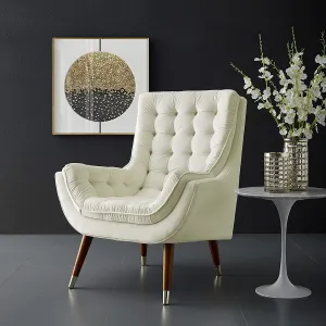 Button Tufted Upholstered Velvet Lounge Chai