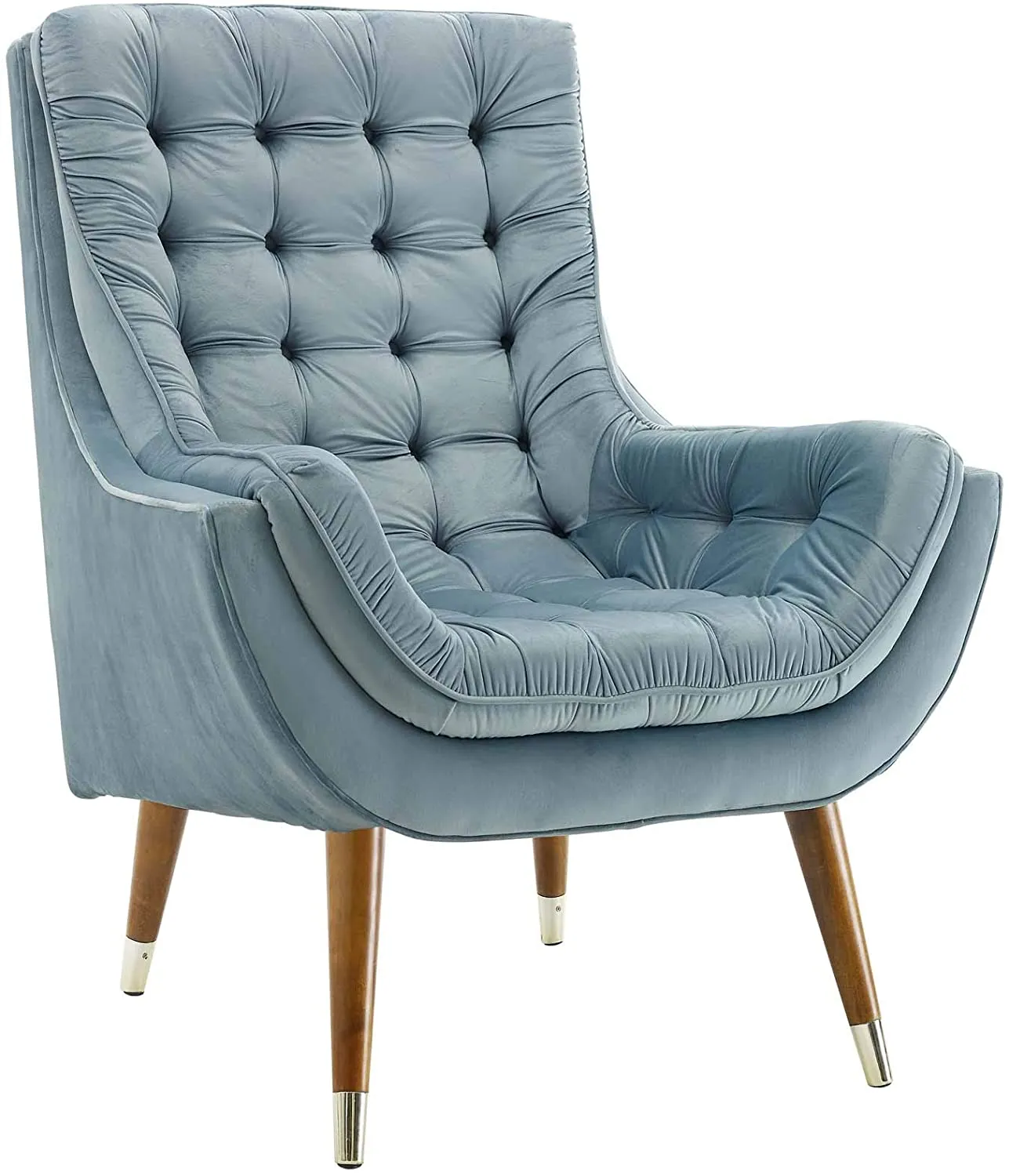 Button Tufted Upholstered Velvet Lounge Chai
