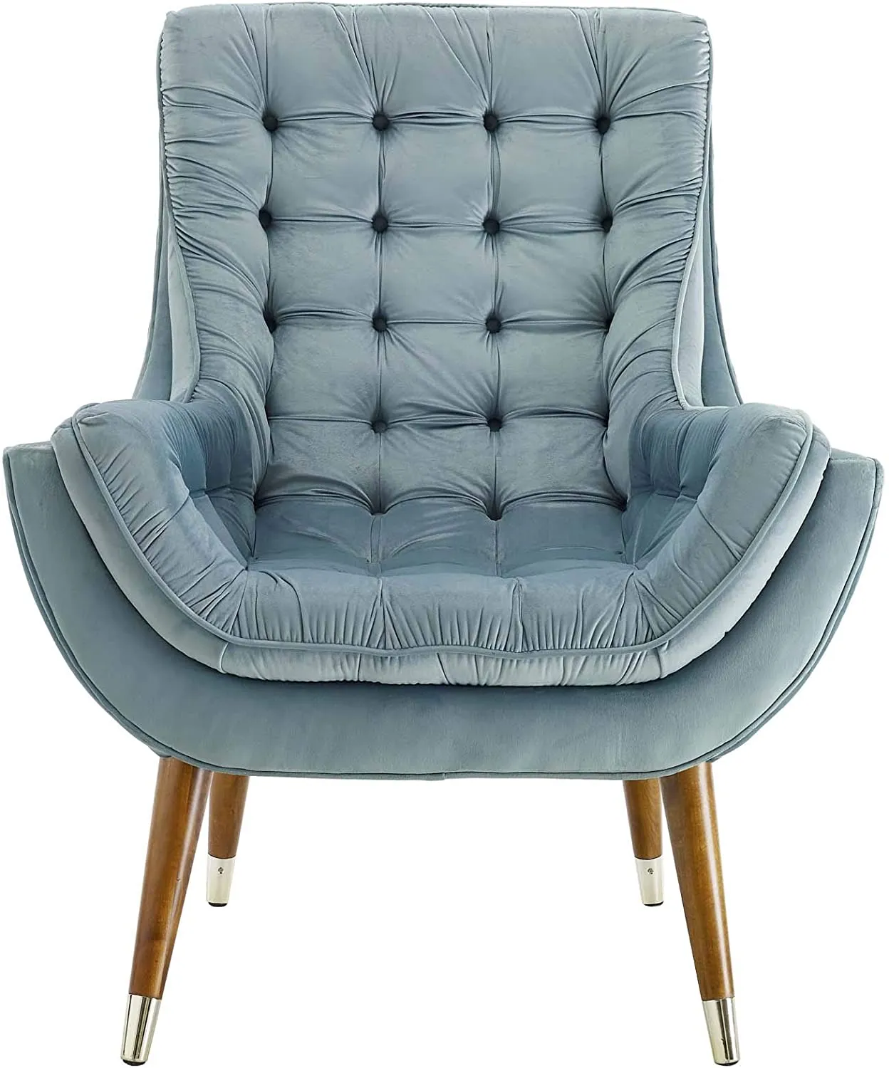 Button Tufted Upholstered Velvet Lounge Chai