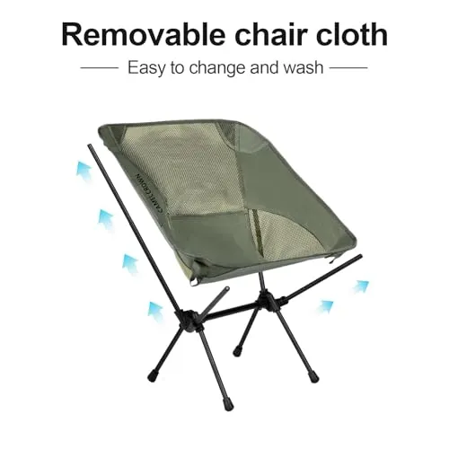 CAMEL CROWN Portable Camping Chair Lightweight Compact Folding Chair Mesh for Outdoor Camp Travel Beach Picnic Festival Hiking Backpacking Black