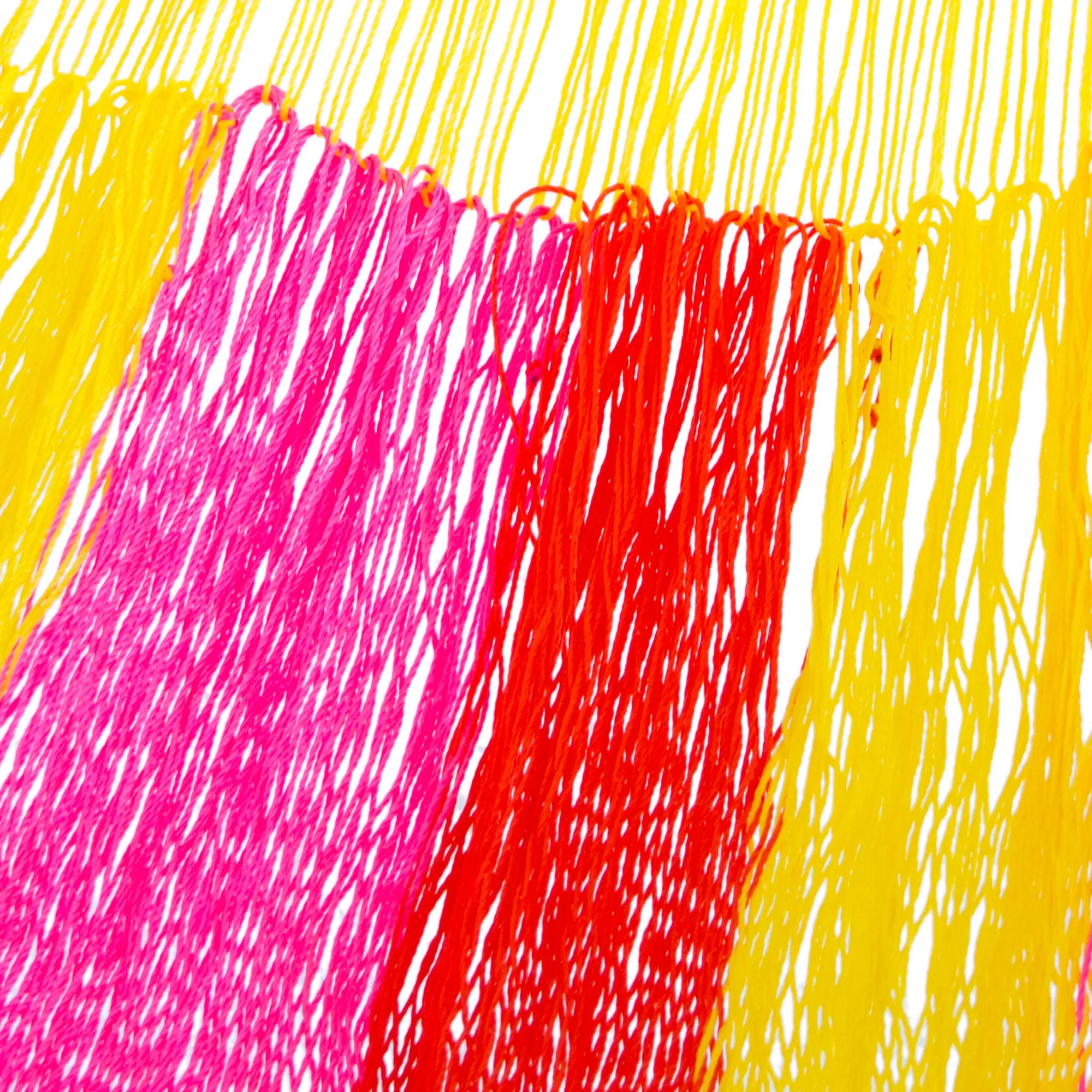 Candy Delight Hand Woven Nylon Pink Yellow Hammock (Single) from Mexico