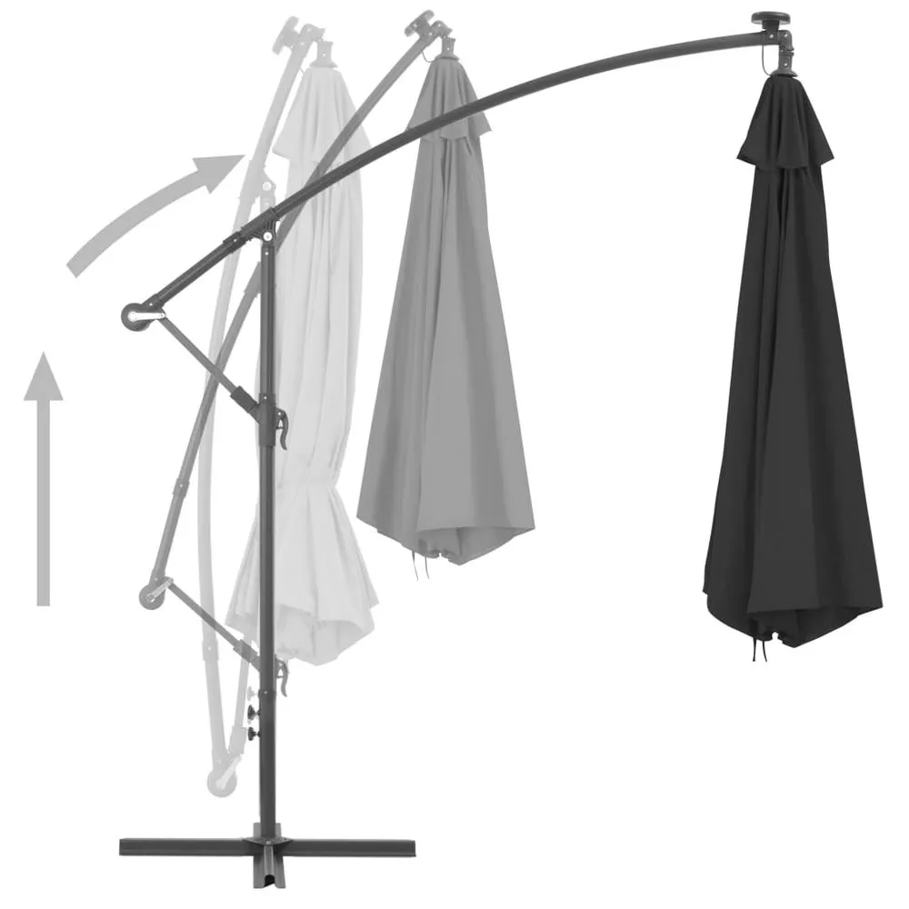 Cantilever Umbrella with Aluminium Pole 350 cm Black