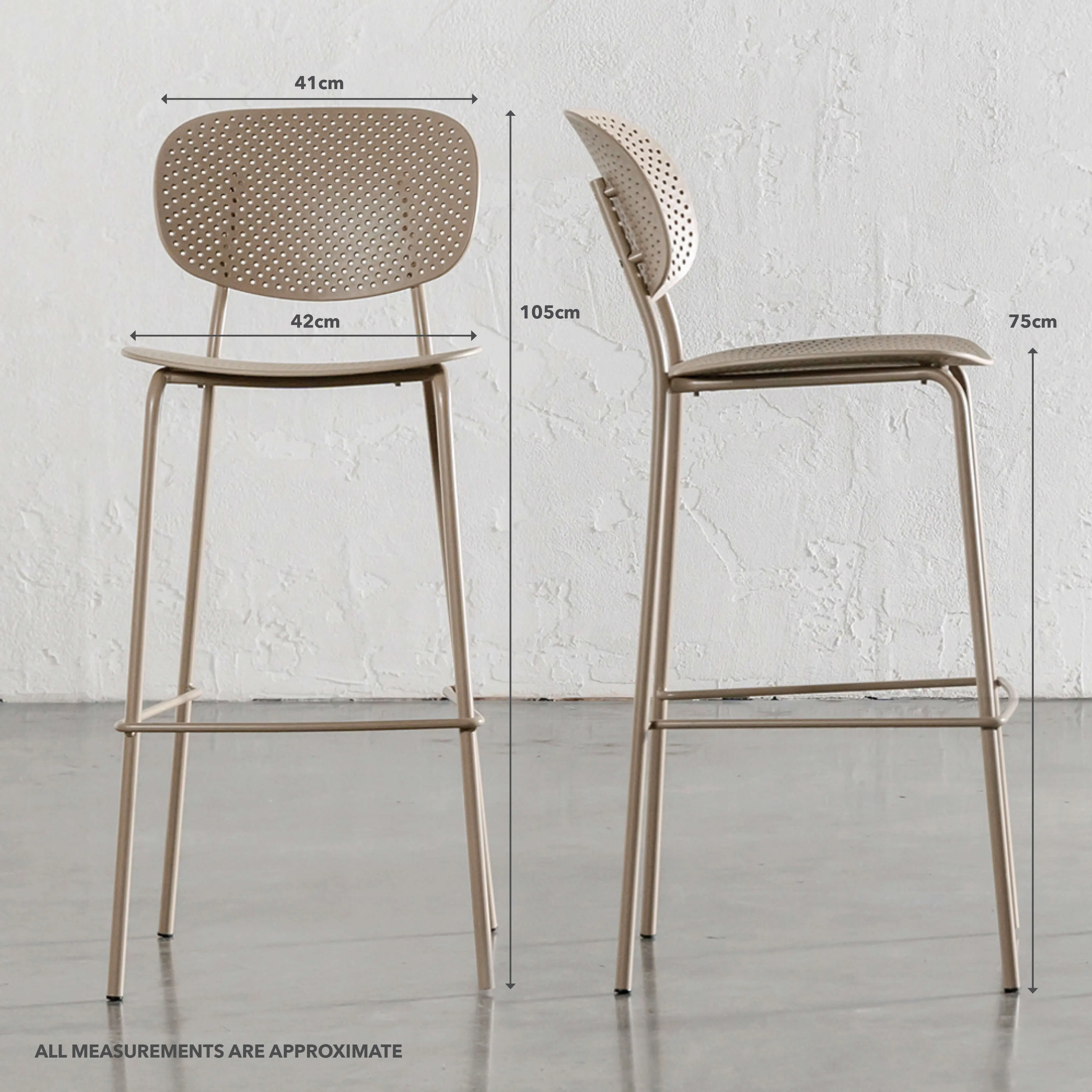 CAPO MESH INDOOR/OUTDOOR BAR CHAIR BUNDLE  |  TOBACCO SAND