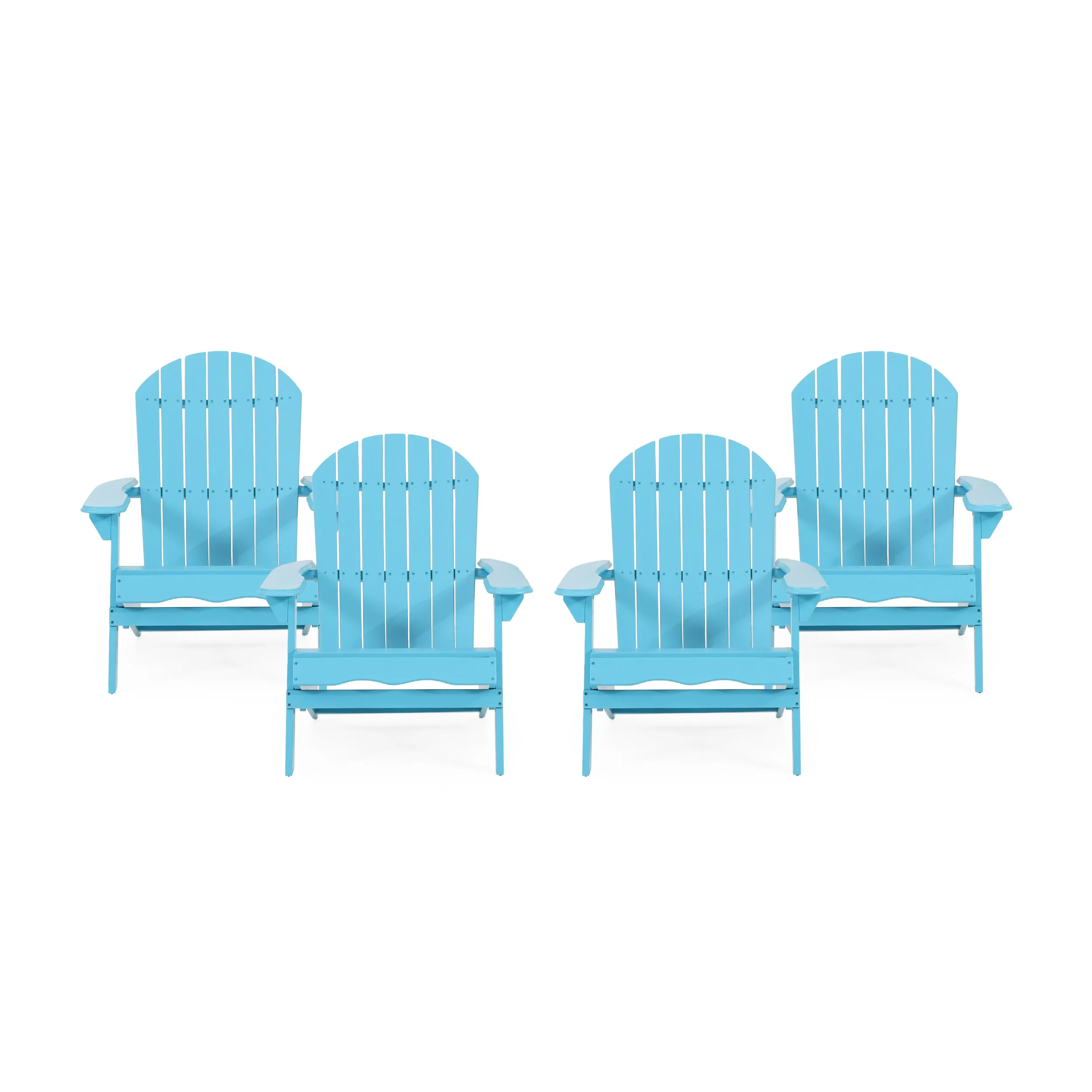 Cartagena Outdoor Rustic Acacia Wood Folding Adirondack Chair, Set of 4