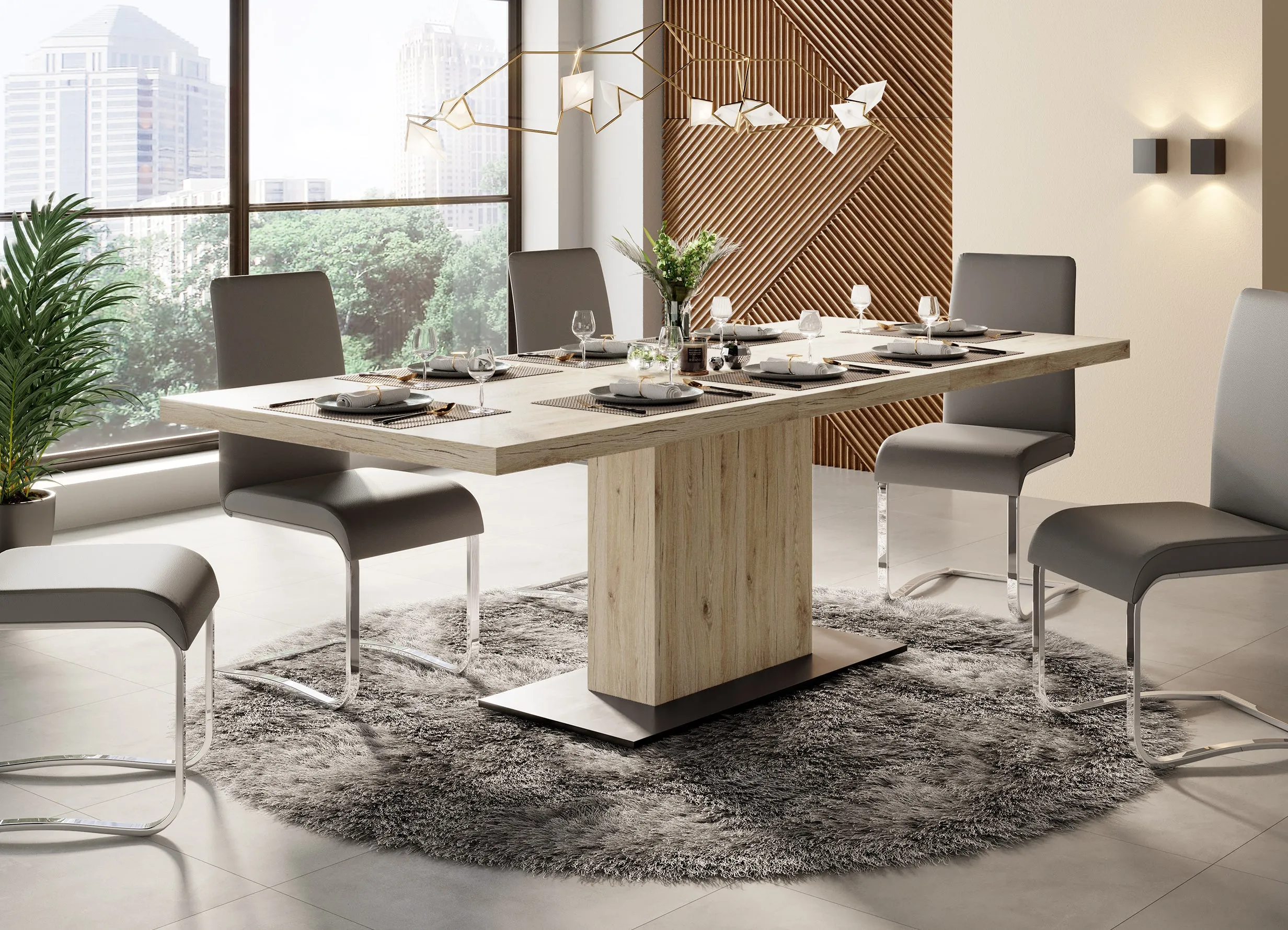 Cartier 71" Sonoma Extendable Dining Table