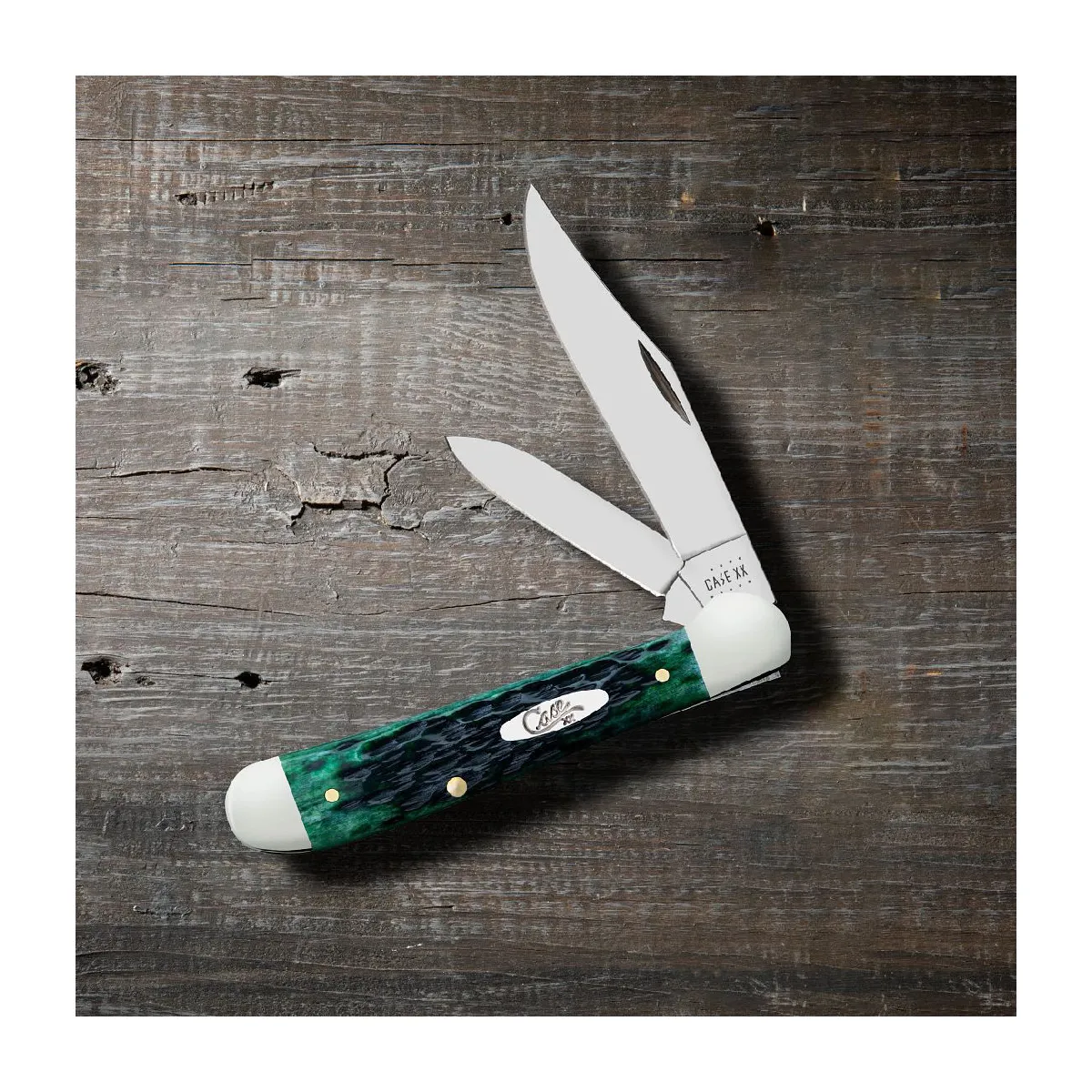 CASE KNIVES POCKET WORN BERMUDA GREEN BONE COPPERHEAD